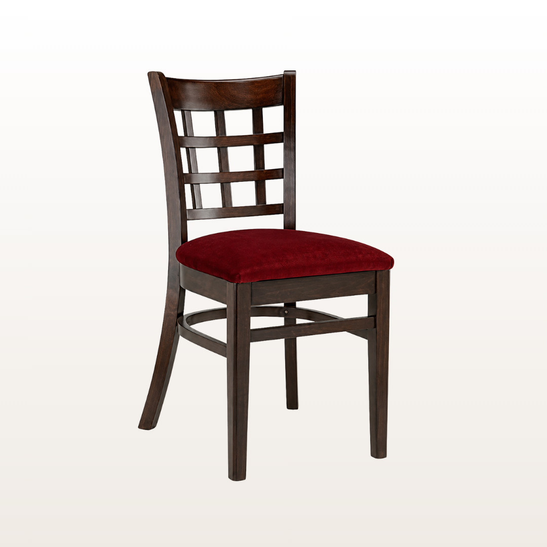 Square-back Side Chair with Upholstered Seat