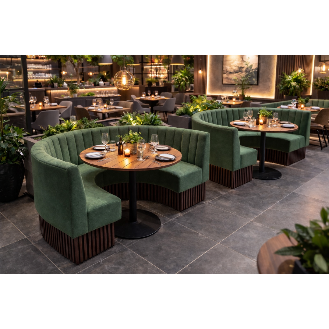 KPS Fluted Back Semi Circle Banquette Seating