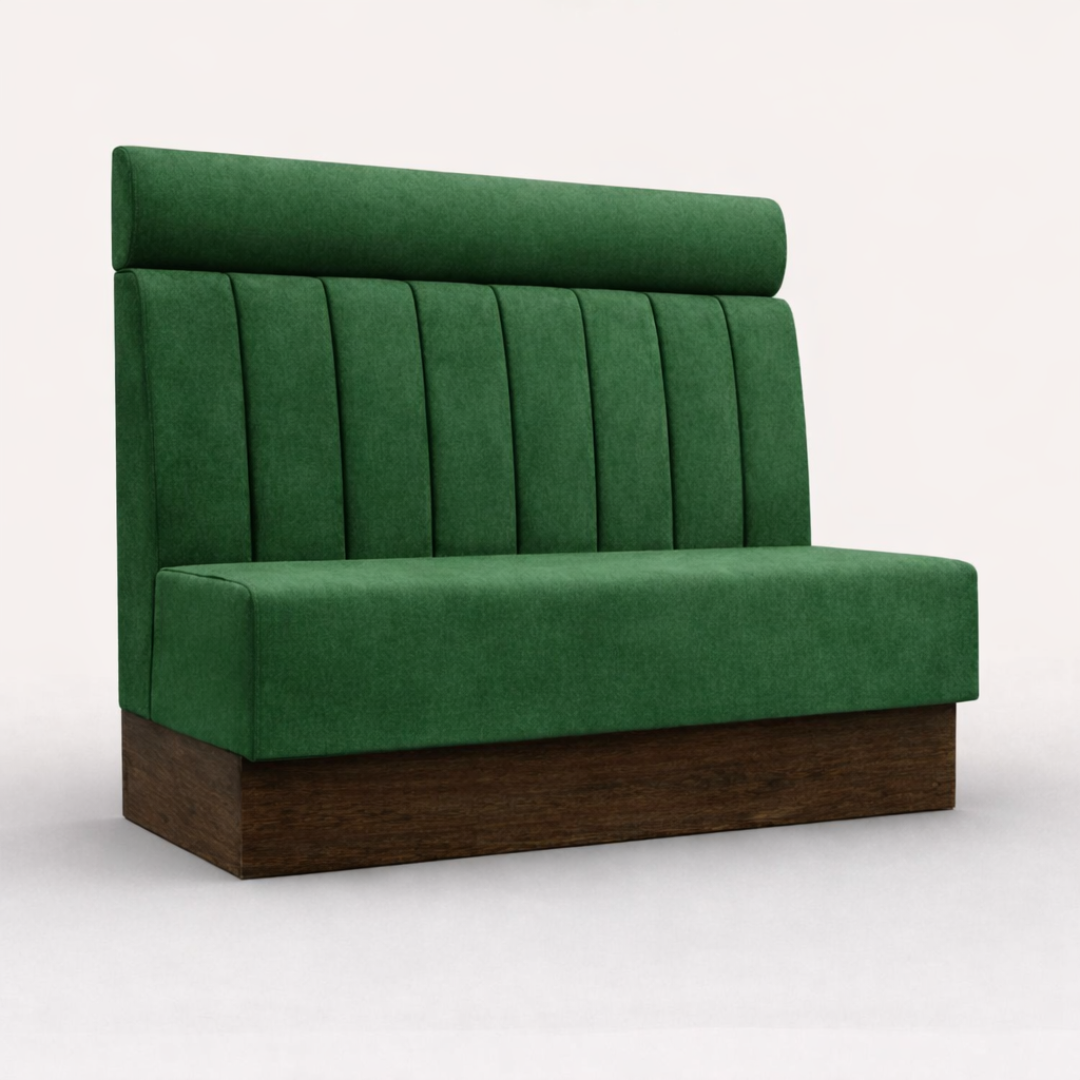 VERTICAL FLUTE ROLL TOP BANQUETTE SEATING