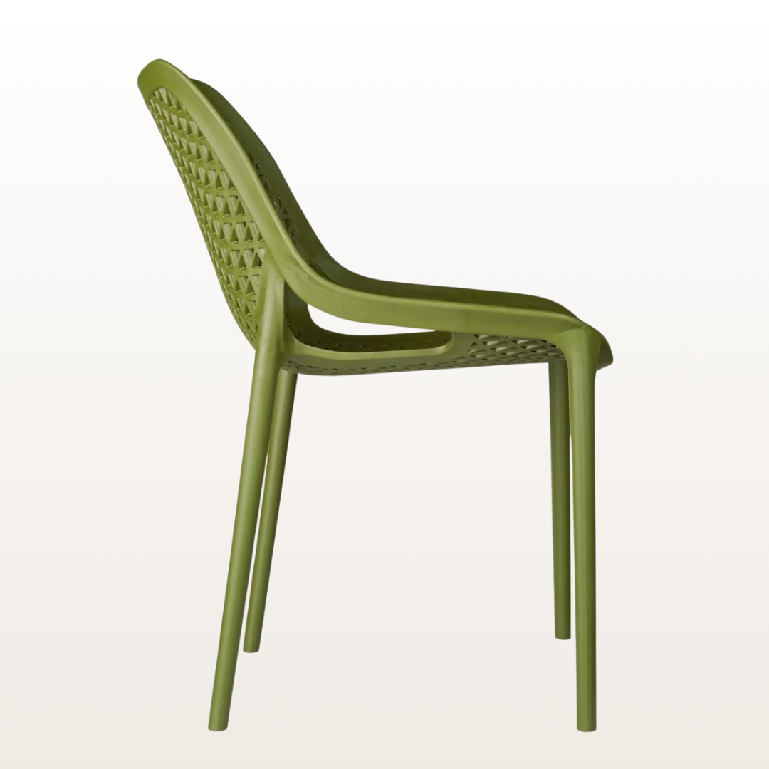 Genoa Side Chair (Olive) - Side View
