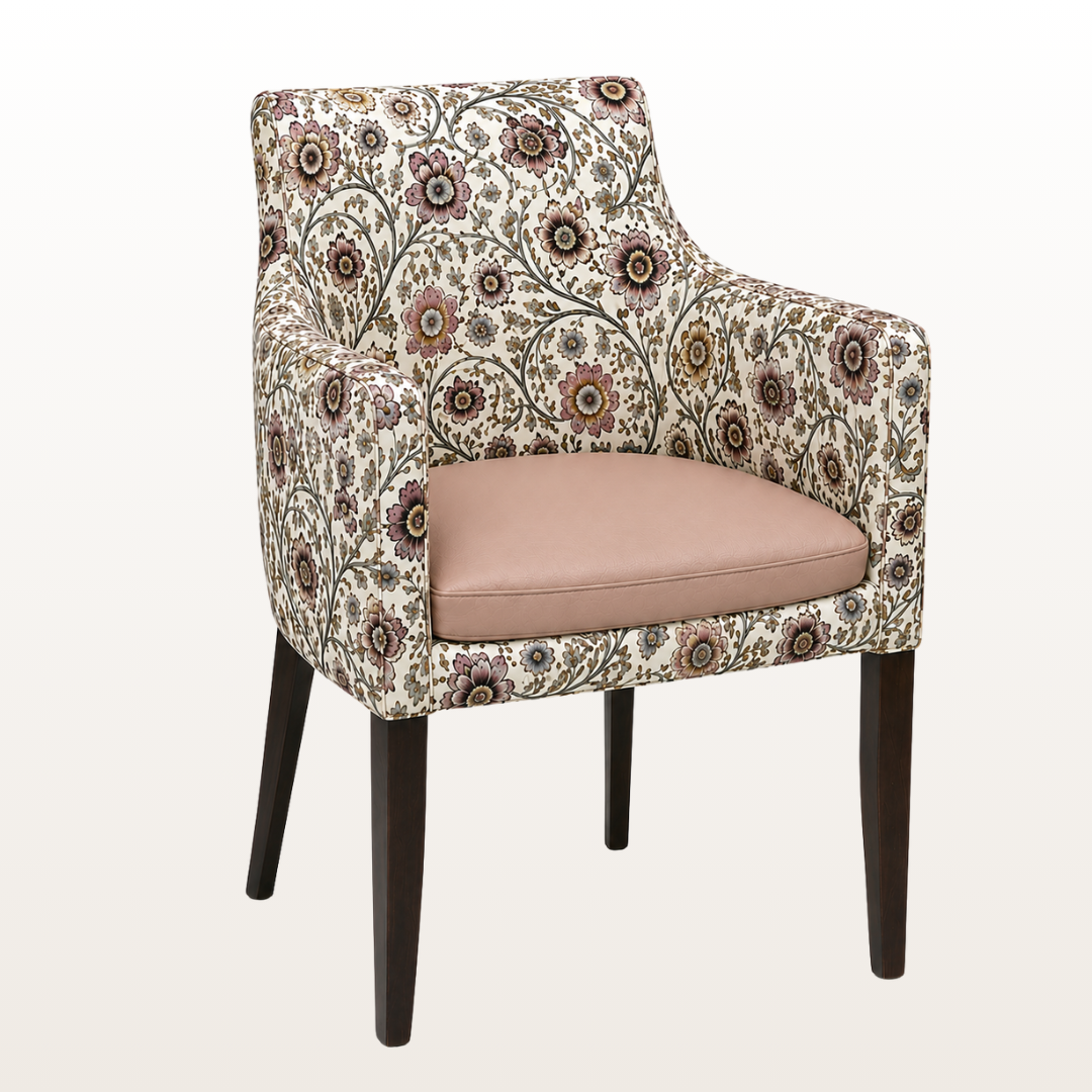 Repton Armchair - Upholstered in BARODA - PINKCREAM MK-V-20-13 & Panaz Brookland Powder Pink