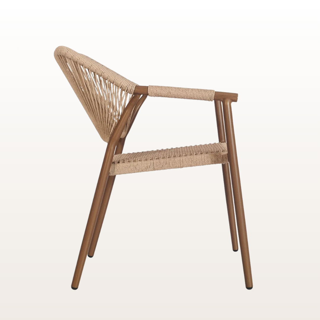 Valencia Armchair (Cream)-Side View