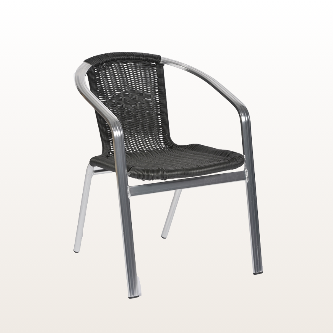 Monaco Black Wicker Stacking Chair