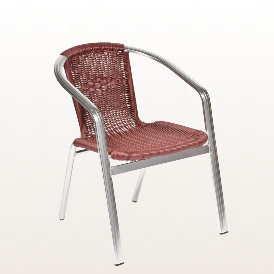 Monaco Red Wicker Stacking Chair
