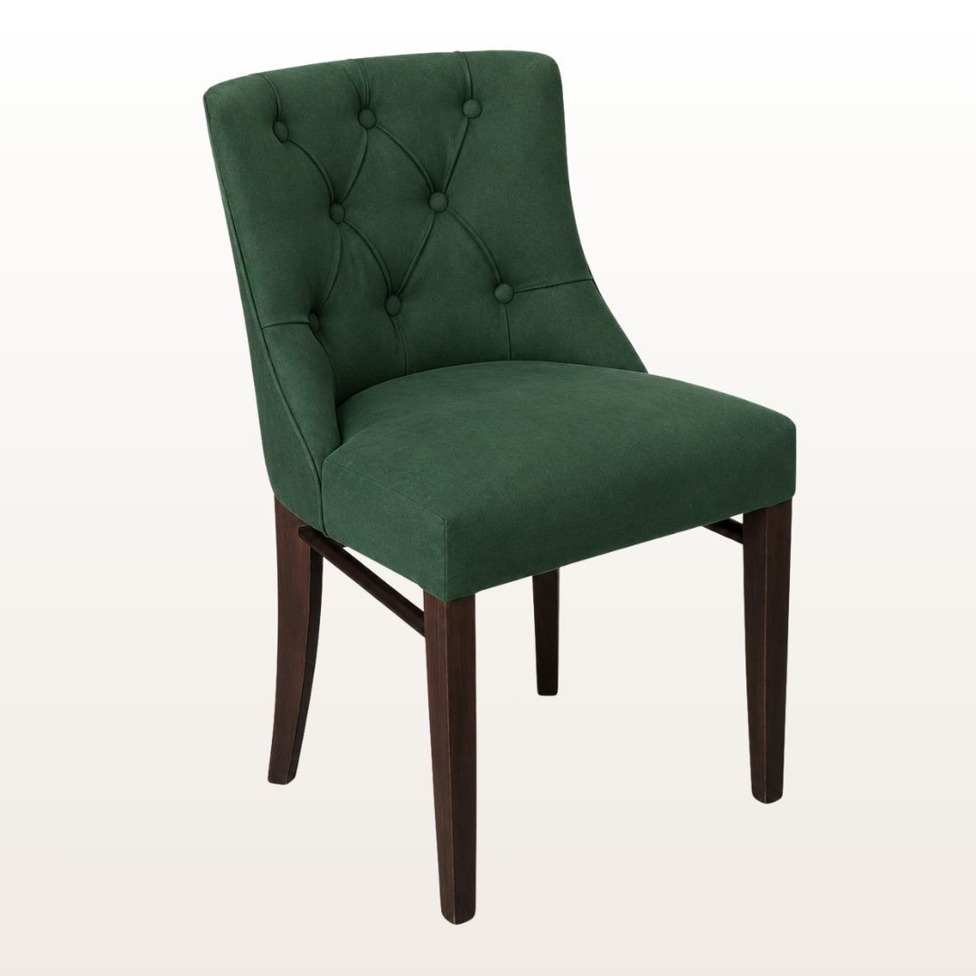 Repton Deep Button Back Side Chair - Chair Shown is Upholstered in Christina Marrone PAS2701 Bottle