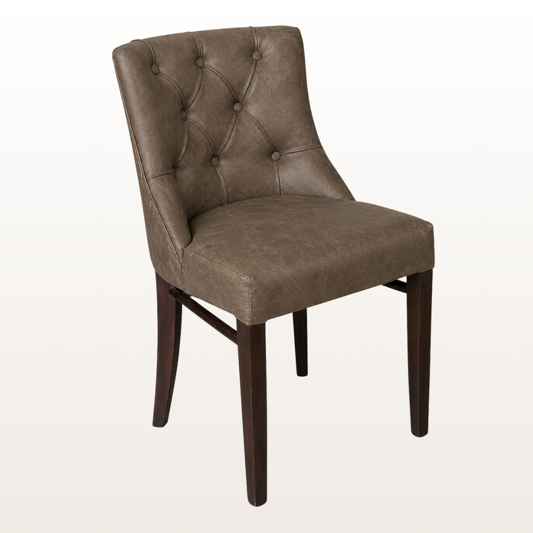 Repton Deep Button Back Side Chair - Chair Shown is Upholstered in Sunbury Design Canyon Cairn 4504